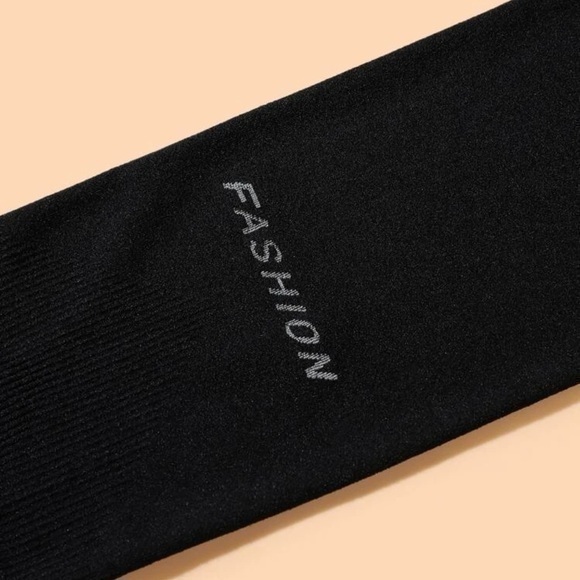 Black Long Arm Cover Sleeve Fingerless Gloves Stretch - Picture 5 of 7